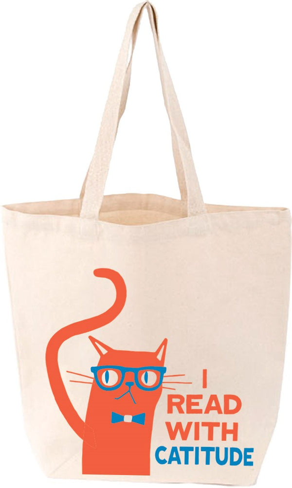 I Read With Catitude Tote