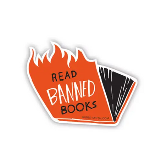 Banned Books (flames) Sticker