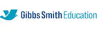 Blue bird logo on white background with ’gibbs smith education’ text in green and black.
