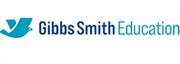 Blue bird logo on white background with ’gibbs smith education’ text in green and black.