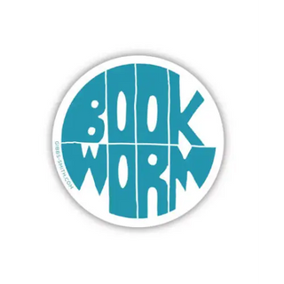 Book Worm (blue) Sticker