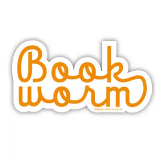 Book Worm (gold) Sticker