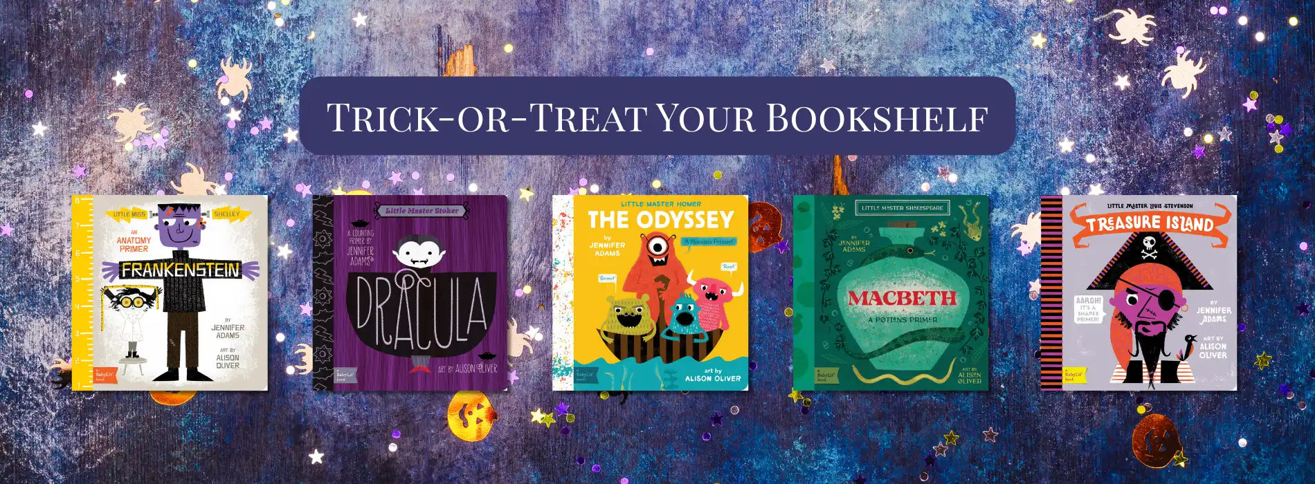 A collection of five Halloween-themed children’s books.