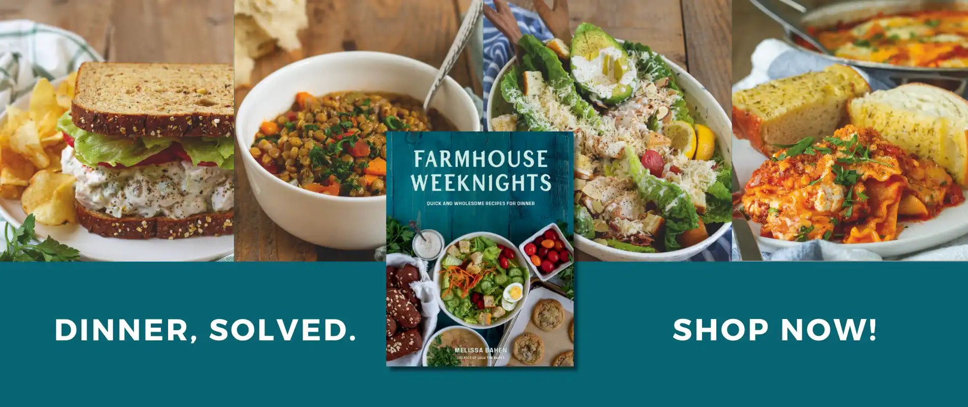 A cookbook with various meal options.