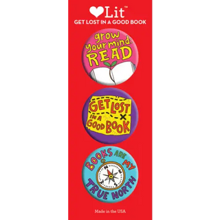 Get Lost in a Good Book 3-Button Assortment - LoveLit