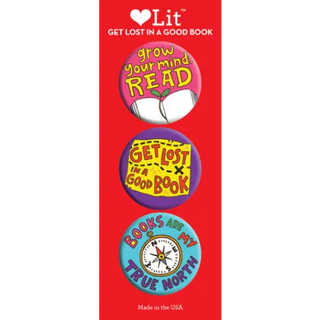 Get Lost in a Good Book 3-Button Assortment - LoveLit -