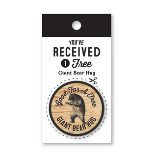 Giant Bear Hug Wooden Nickel