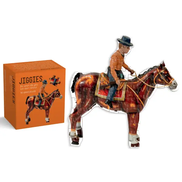 Horsin’ Around Cowboy-Shaped Jiggie Puzzle 56 Piece