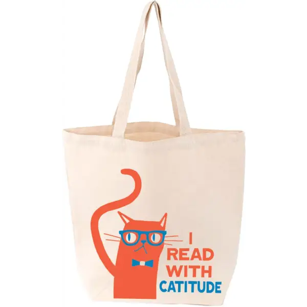 I Read With Catitude Tote