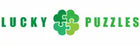 Lucky puzzles green puzzle piece logo.