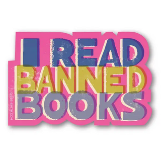 Pink I Read Banned Books Sticker